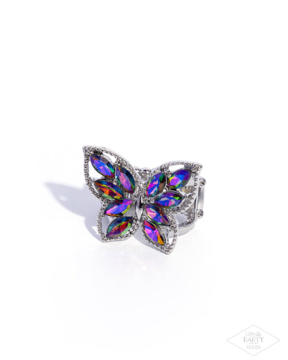 Fluttering Fashionista - multi (silver) - Paparazzi ring