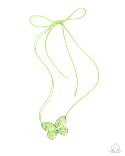 Fluttering Fervor - green - Paparazzi necklace