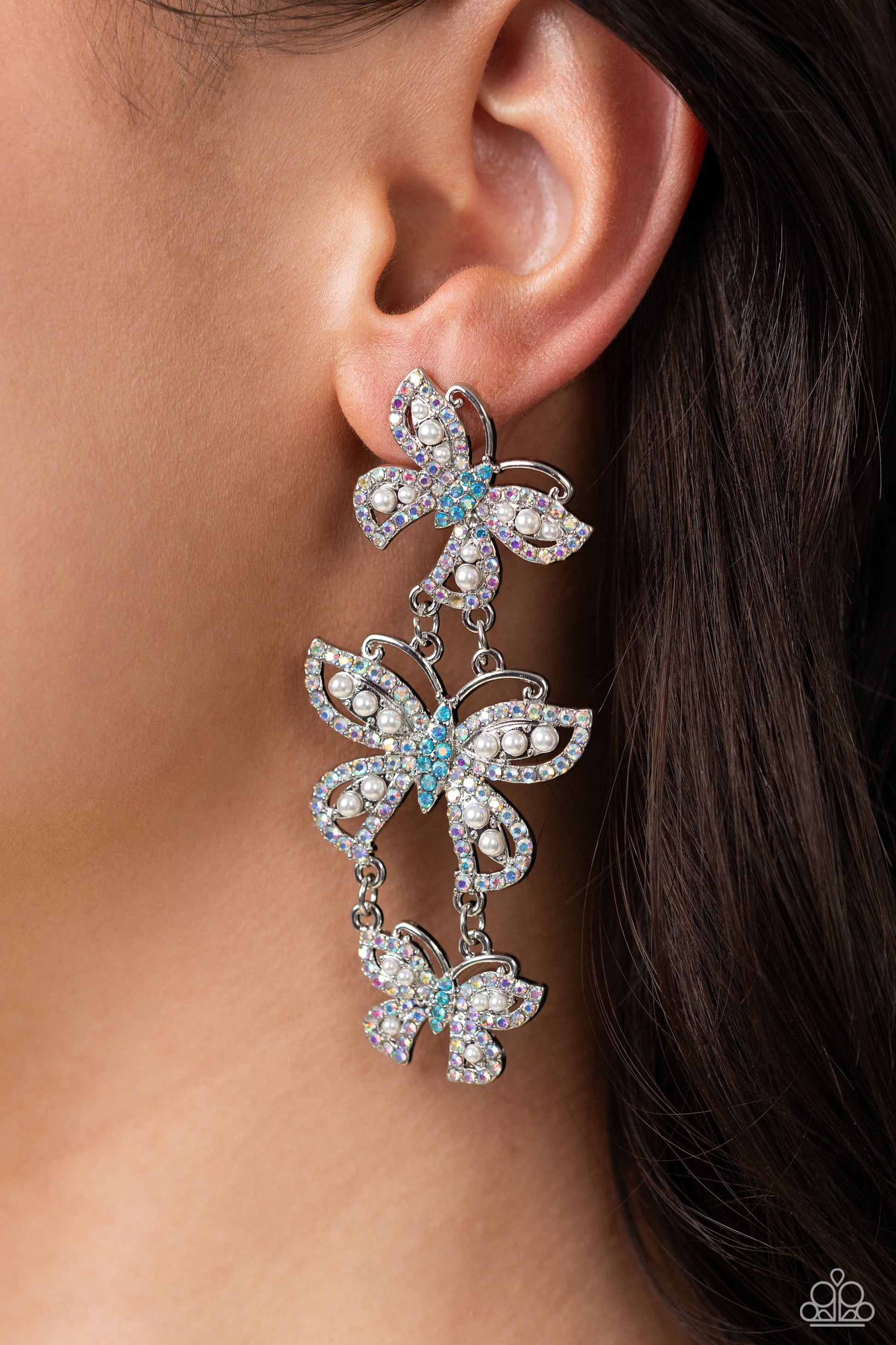 Fluttering Finale - multi - Paparazzi earrings