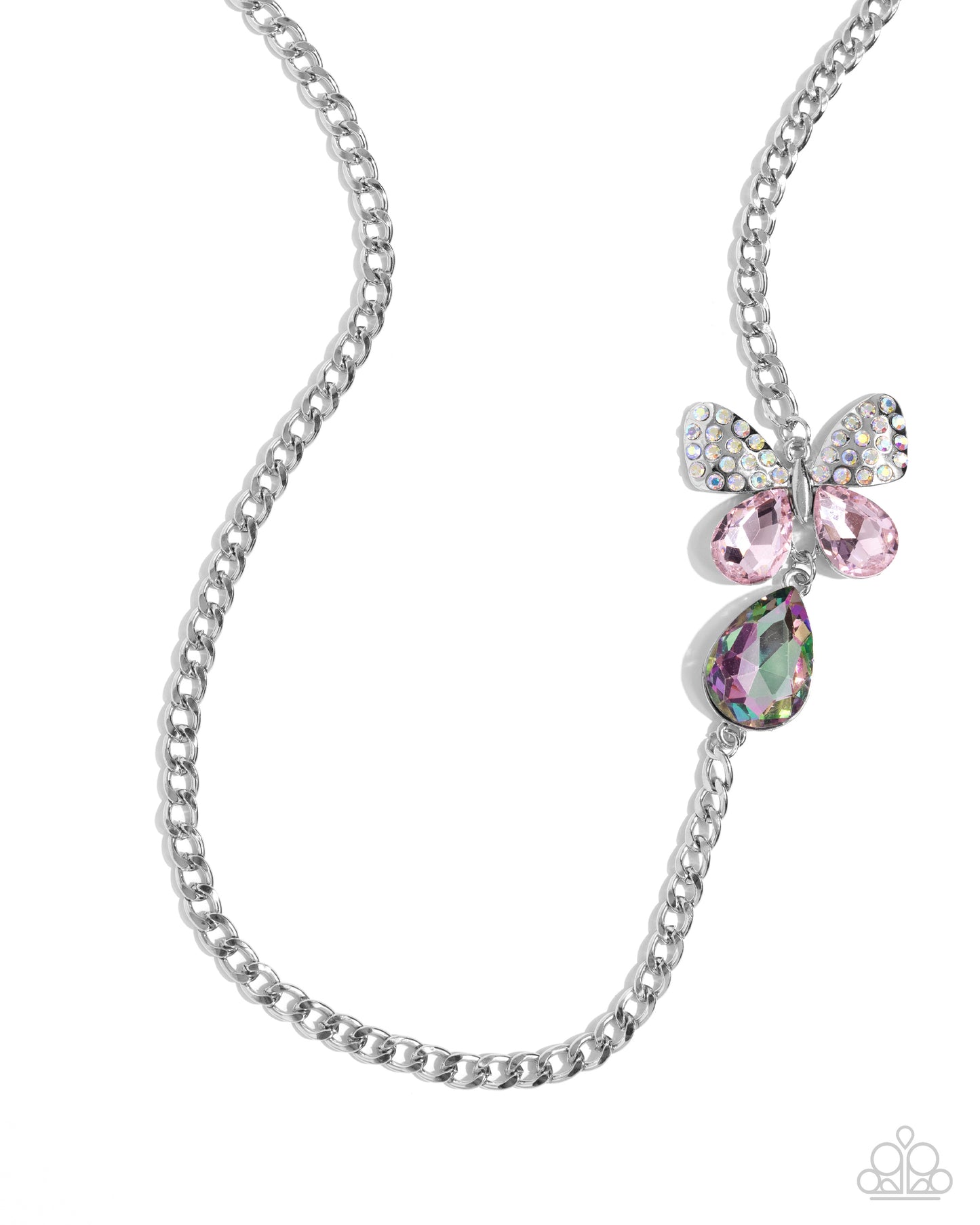 Fluttering Finesse - pink - Paparazzi necklace