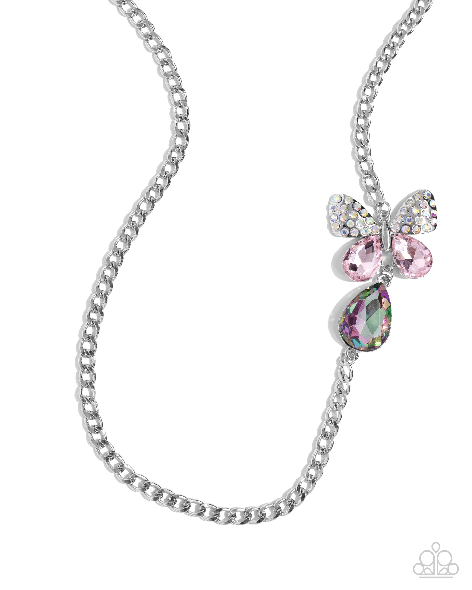 Fluttering Finesse - pink - Paparazzi necklace