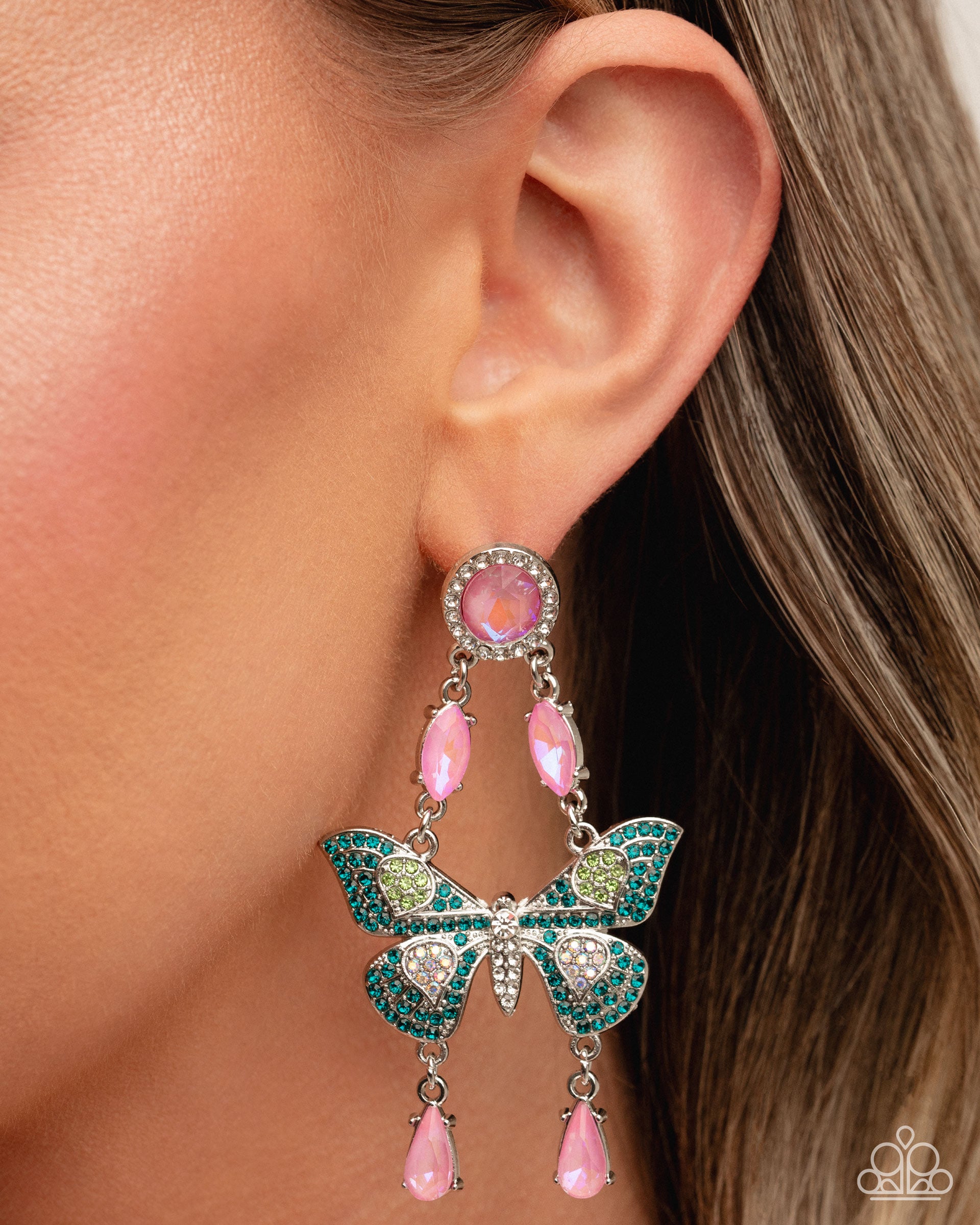 Fluttering Finish - multi - Paparazzi earrings