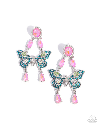 Fluttering Finish - multi - Paparazzi earrings