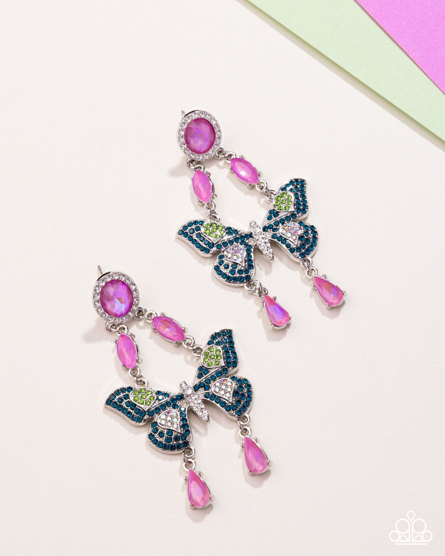 Fluttering Finish - multi - Paparazzi earrings