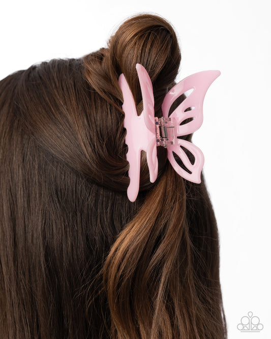 Fluttering Fleet - pink - Paparazzi hair clip