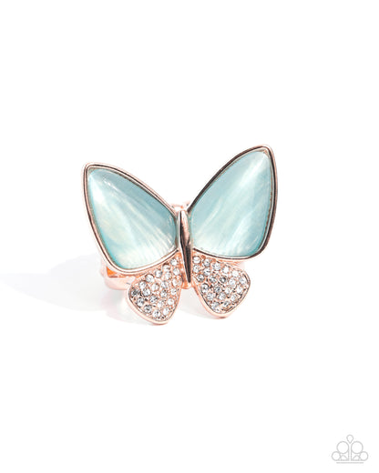 Fluttering Flex - copper - Paparazzi ring