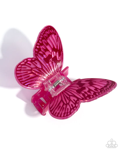 Fluttering Focus - pink - Paparazzi hair clip