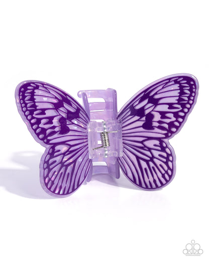 Fluttering Focus - purple - Paparazzi hair clip