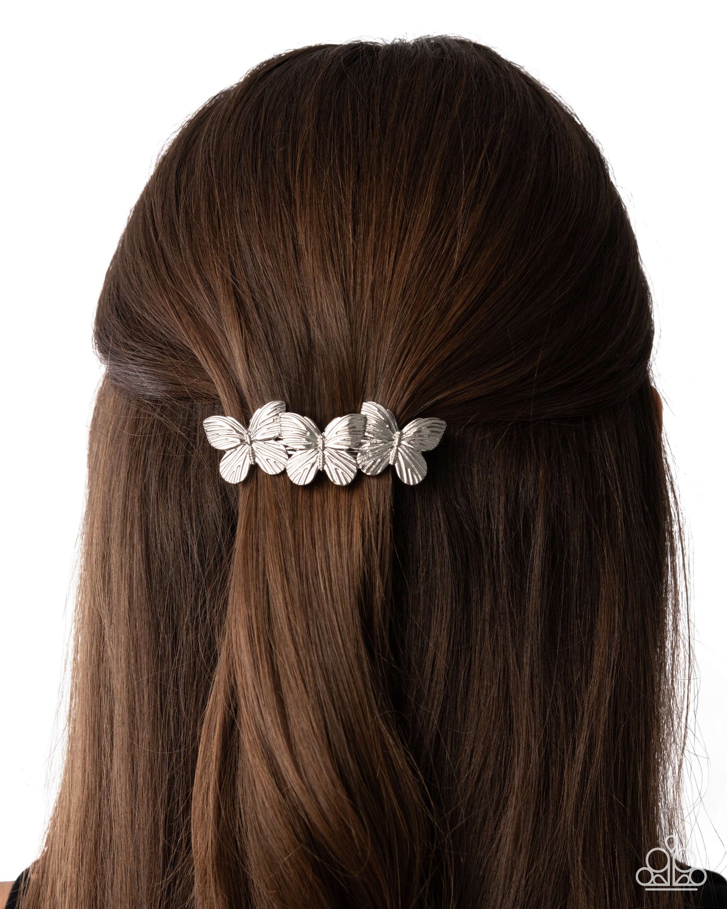 Fluttering Folklore - silver - Paparazzi hair clip