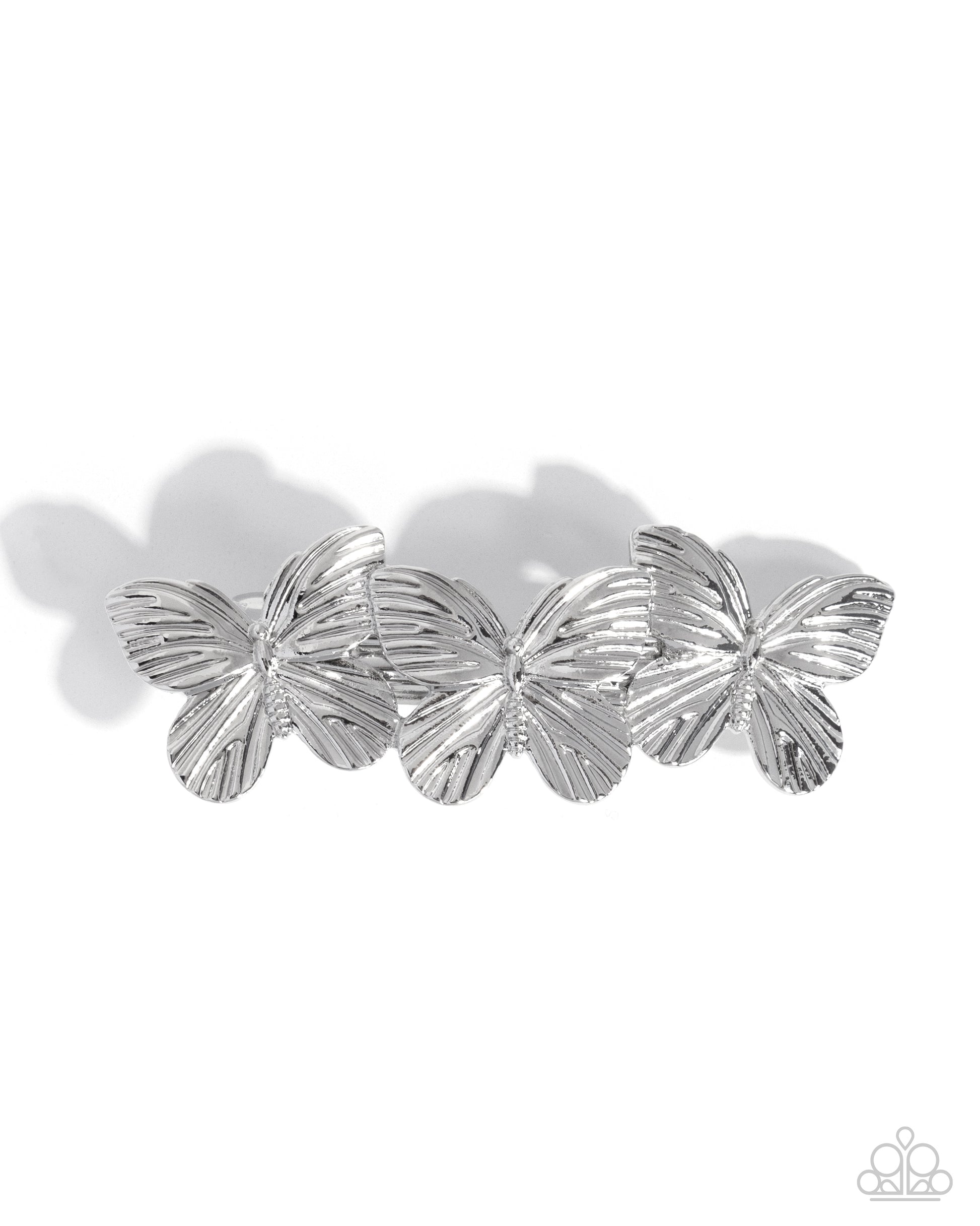 Fluttering Folklore - silver - Paparazzi hair clip