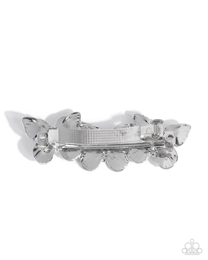 Fluttering Folklore - silver - Paparazzi hair clip