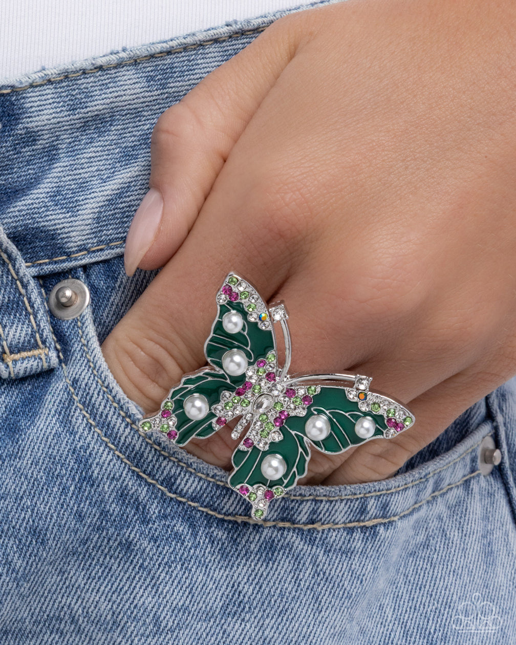 Fluttering Formal - green - Paparazzi ring