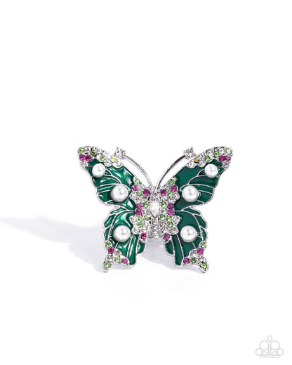 Fluttering Formal - green - Paparazzi ring