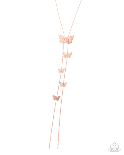 Fluttering Freestyle - copper - Paparazzi necklace