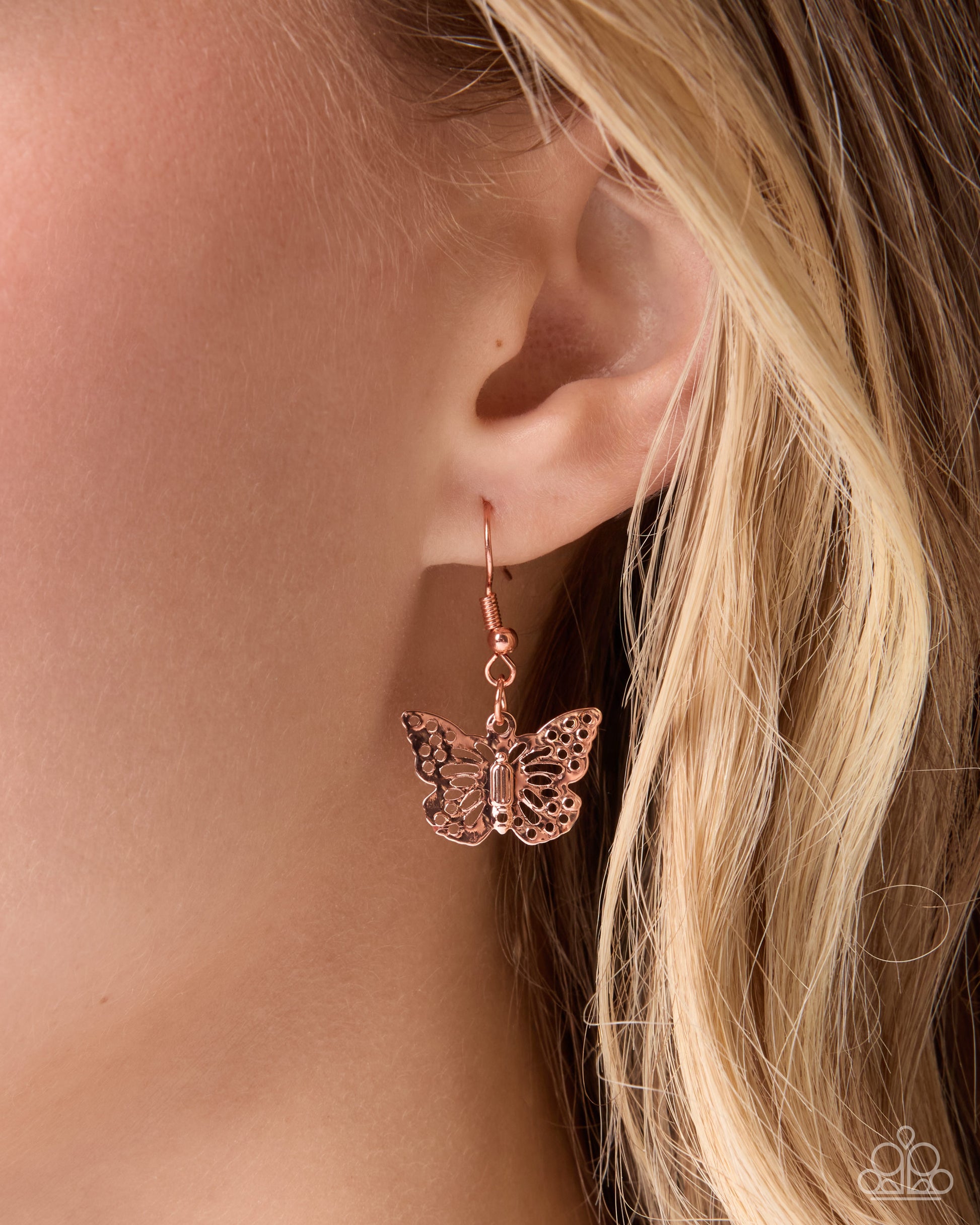 Fluttering Freestyle - copper - Paparazzi necklace