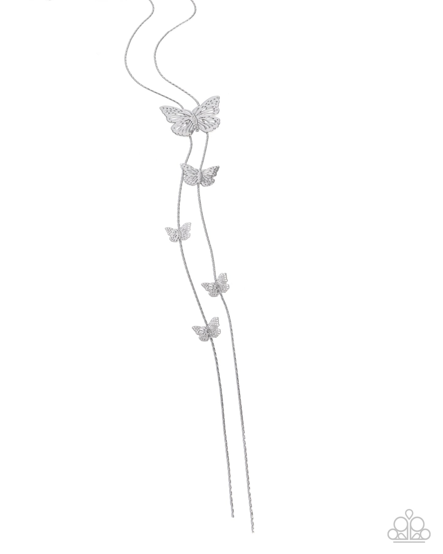 Fluttering Freestyle - silver - Paparazzi necklace