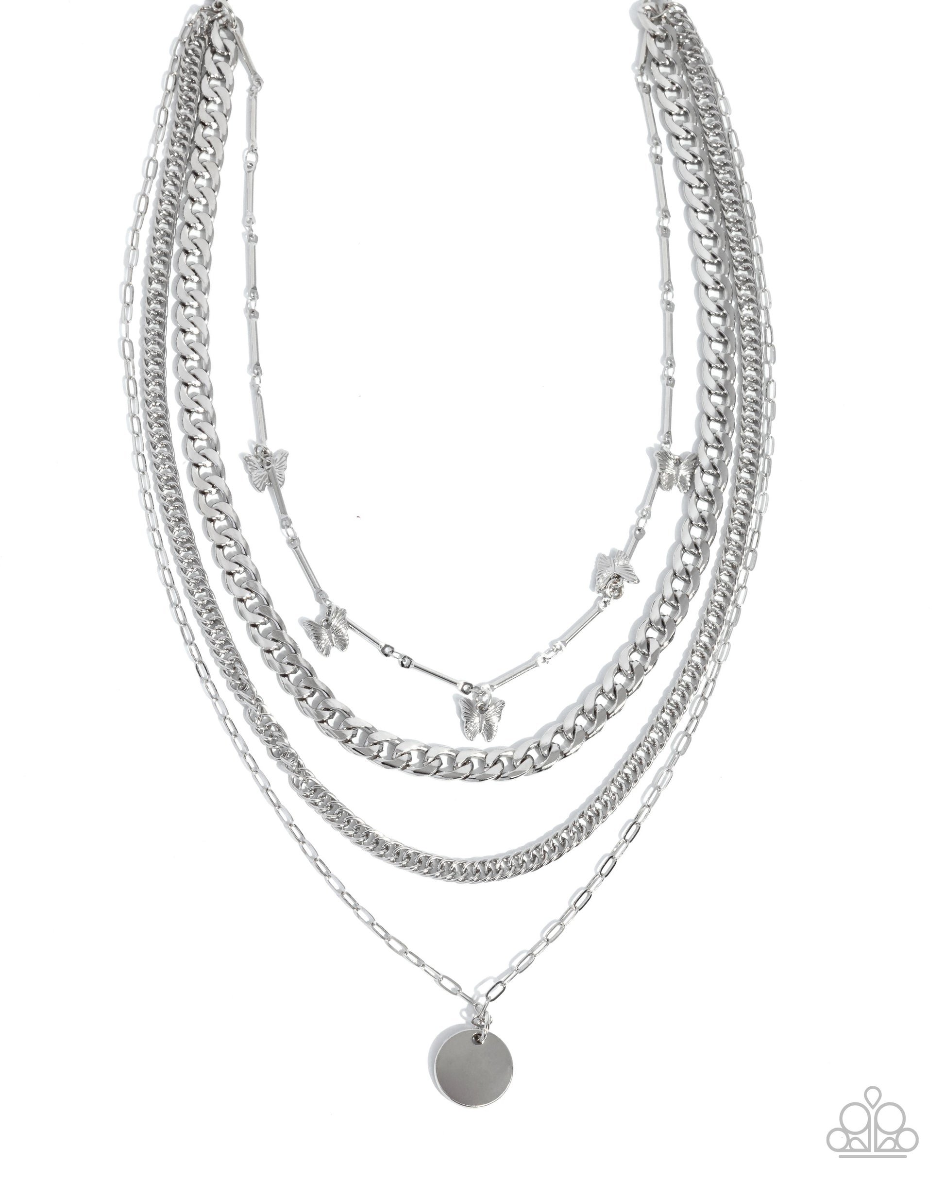 Fluttering Fringe - silver - Paparazzi necklace