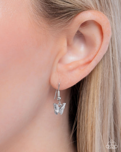 Fluttering Fringe - silver - Paparazzi necklace