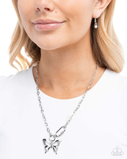 Fluttering Fuel - orange - Paparazzi necklace