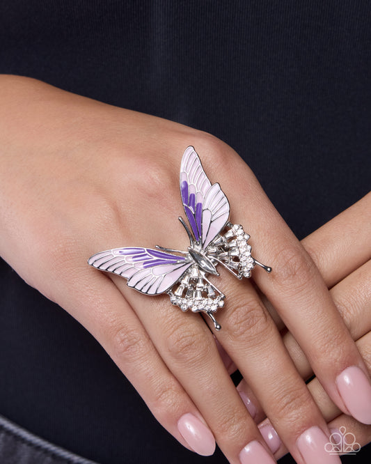 Fluttering Fusion - purple - Paparazzi ring