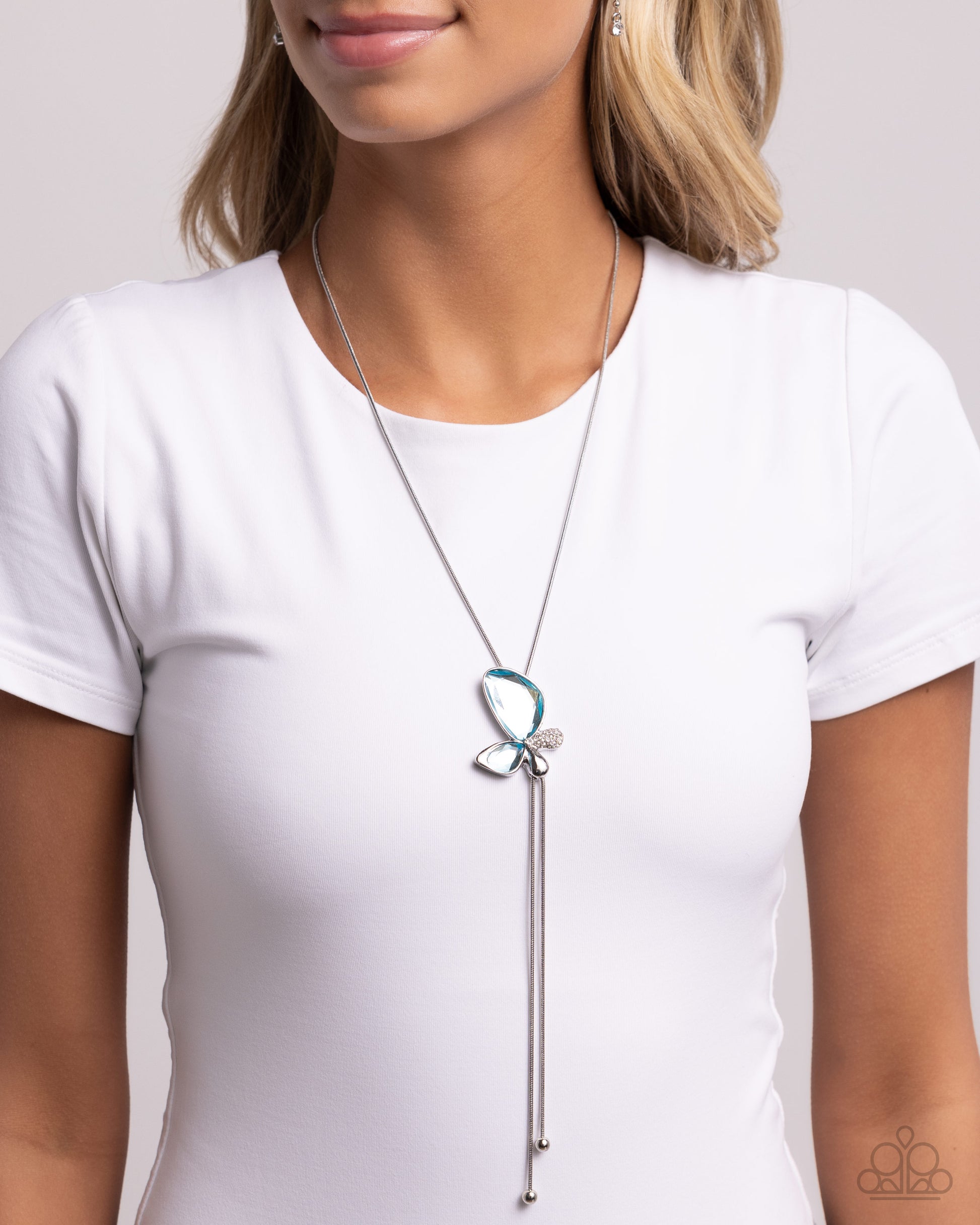 Focused Flutter - blue - Paparazzi necklace