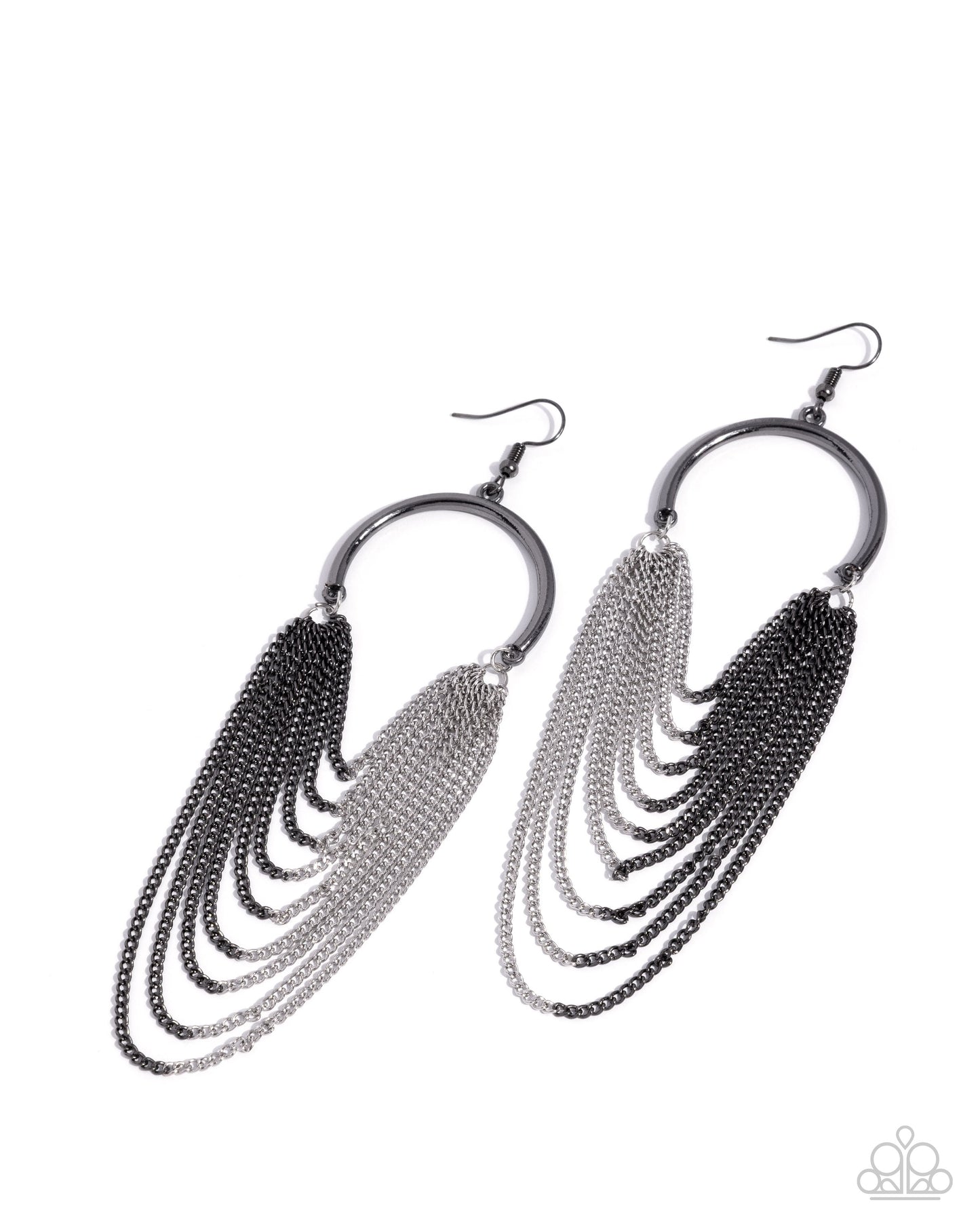 Focused Fringe - black - Paparazzi earrings