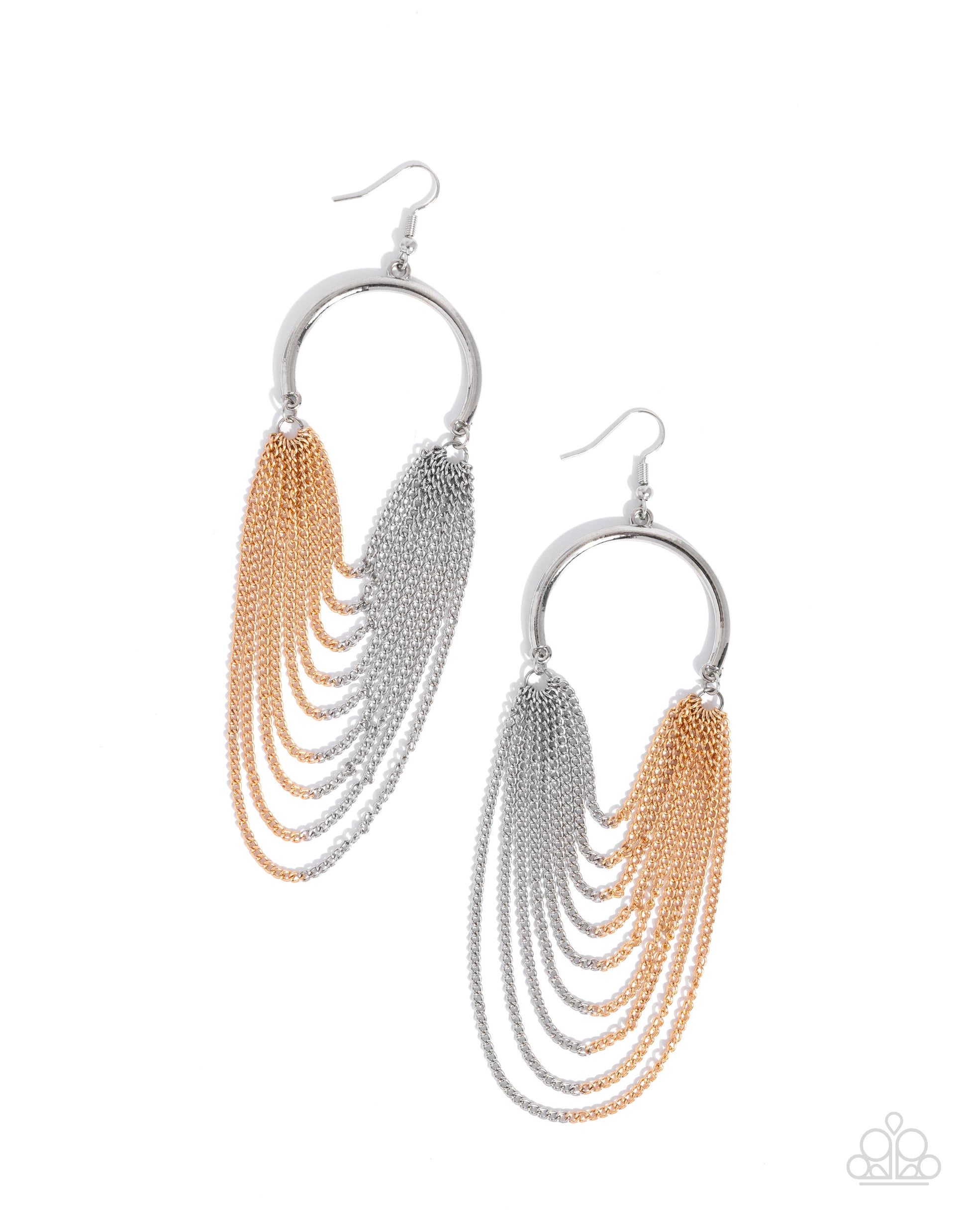 Focused Fringe - silver - Paparazzi earrings