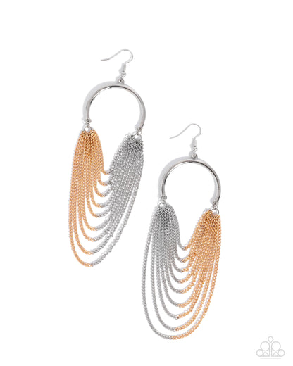Focused Fringe - silver - Paparazzi earrings