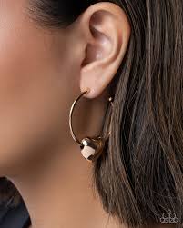 Fond Feature - gold - Paparazzi earrings