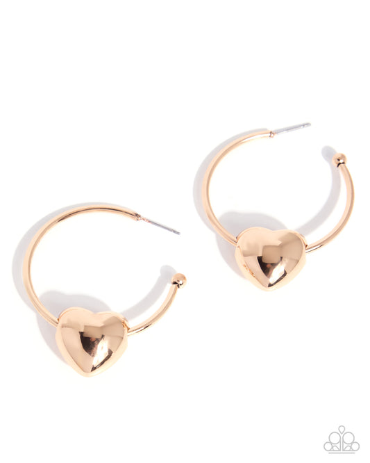 Fond Feature - gold - Paparazzi earrings