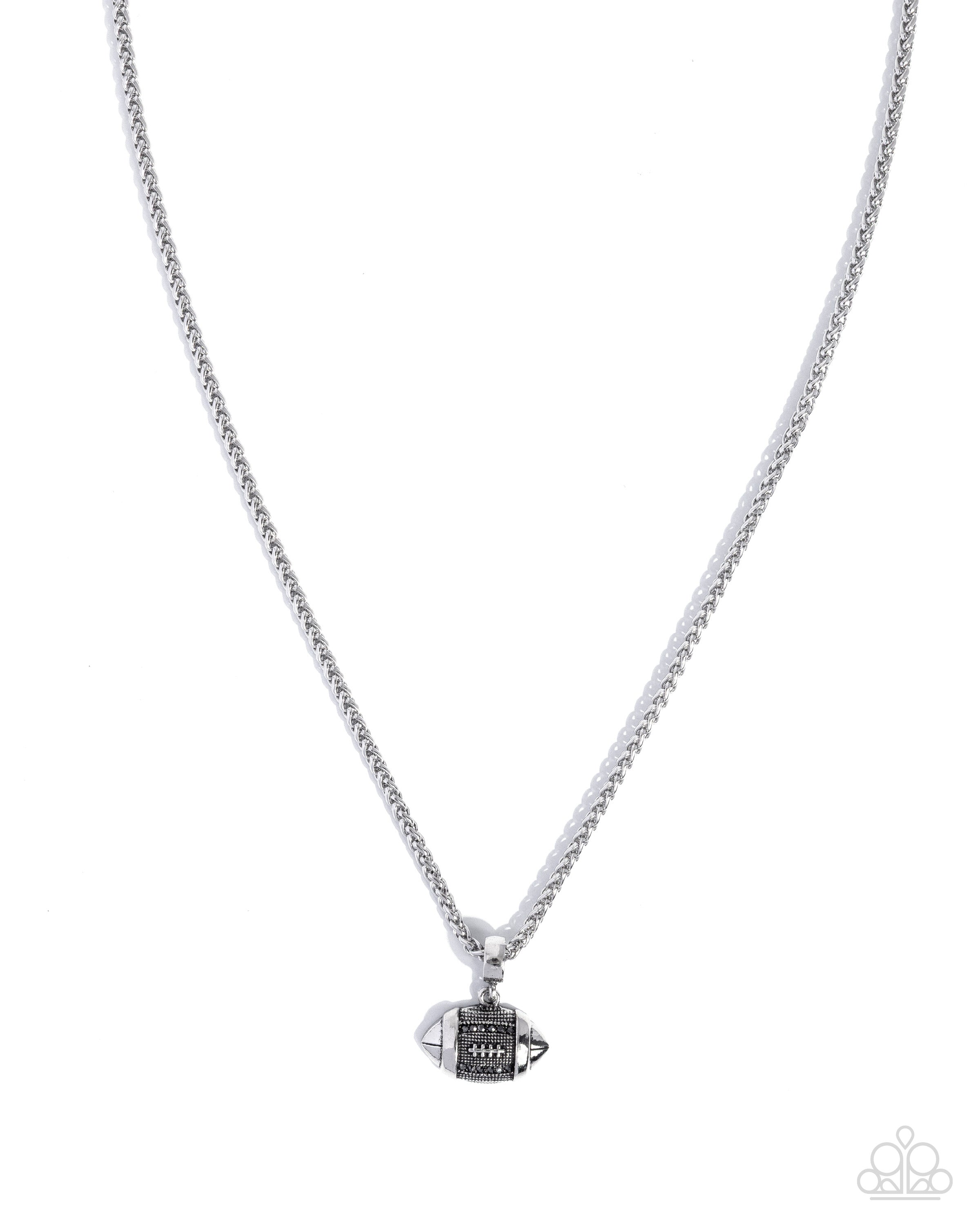 Football Frenzy - silver - Paparazzi MENS necklace – JewelryBlingThing