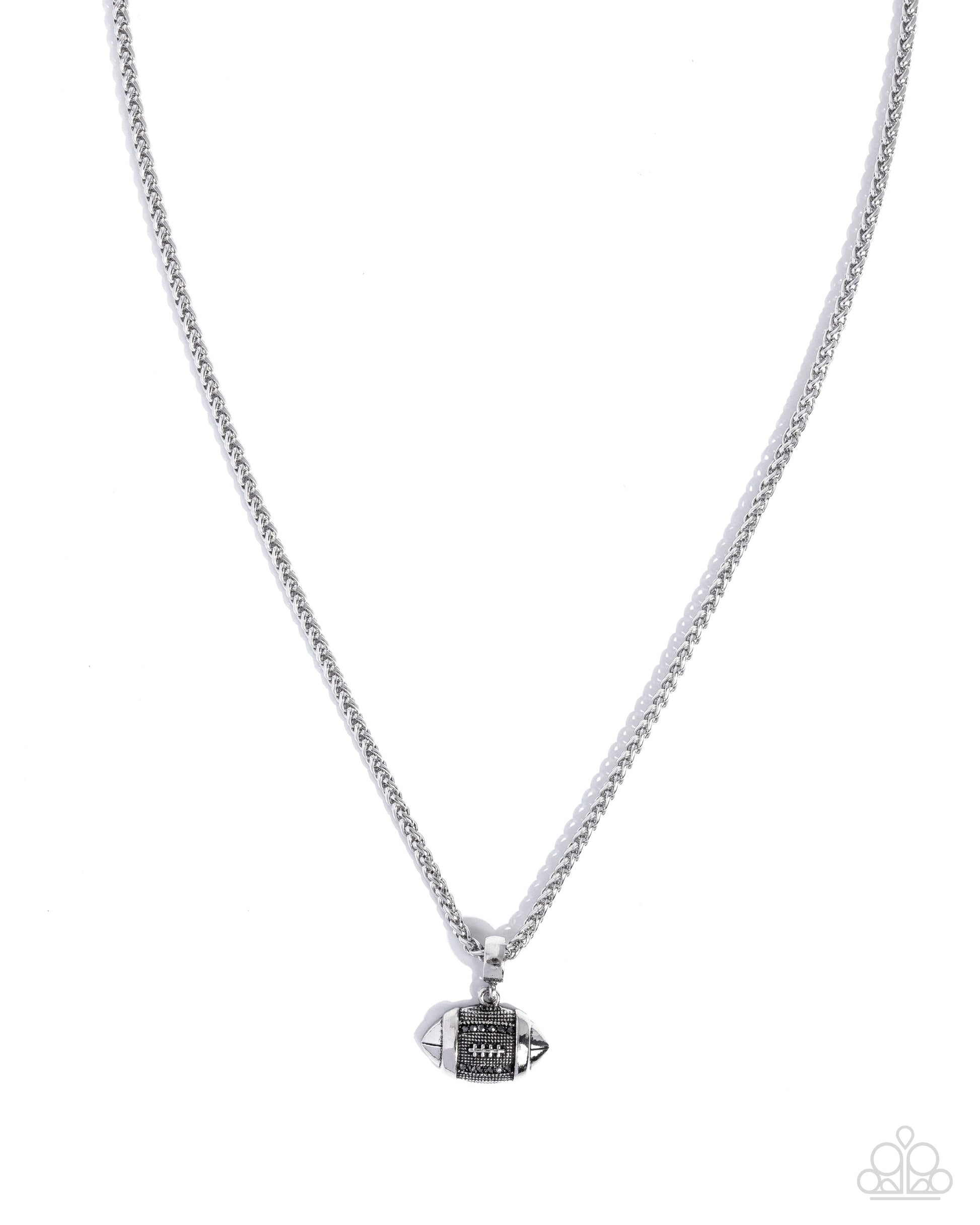 Football Frenzy - silver - Paparazzi MENS necklace