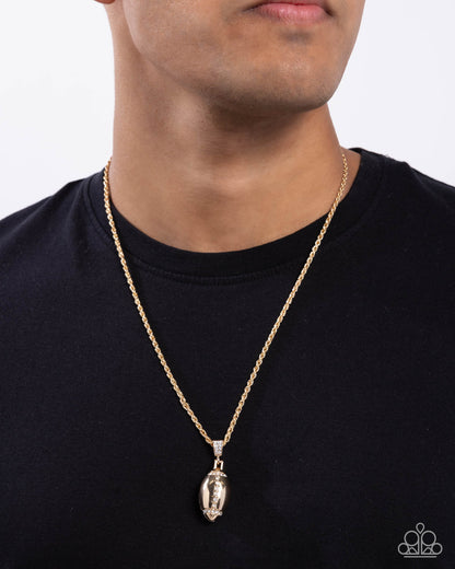 Football Future - gold - Paparazzi MENS necklace