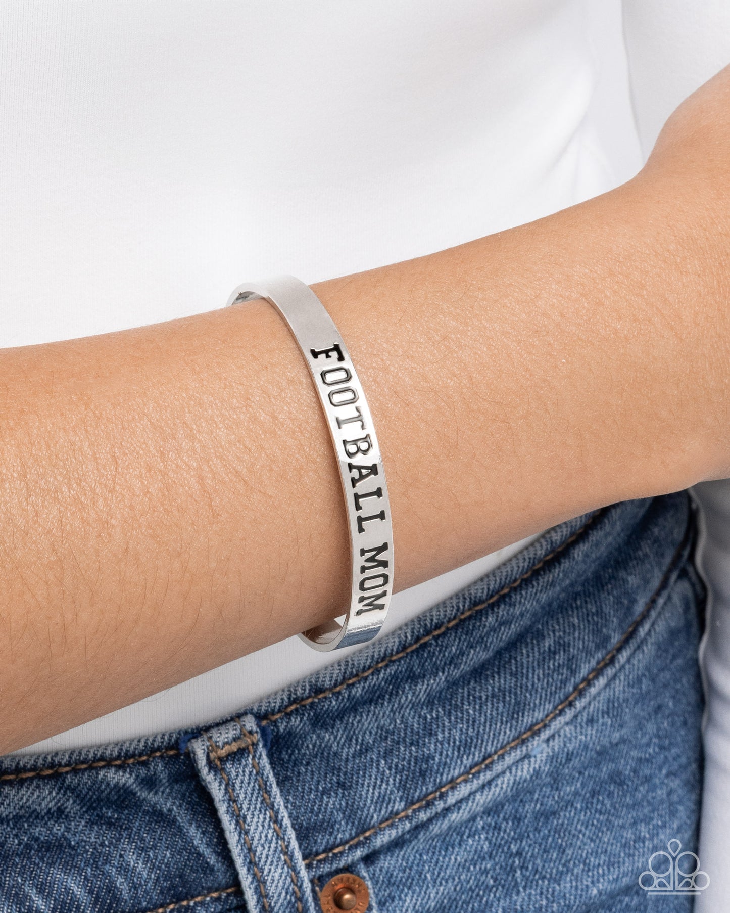 Football Mom - silver - Paparazzi bracelet
