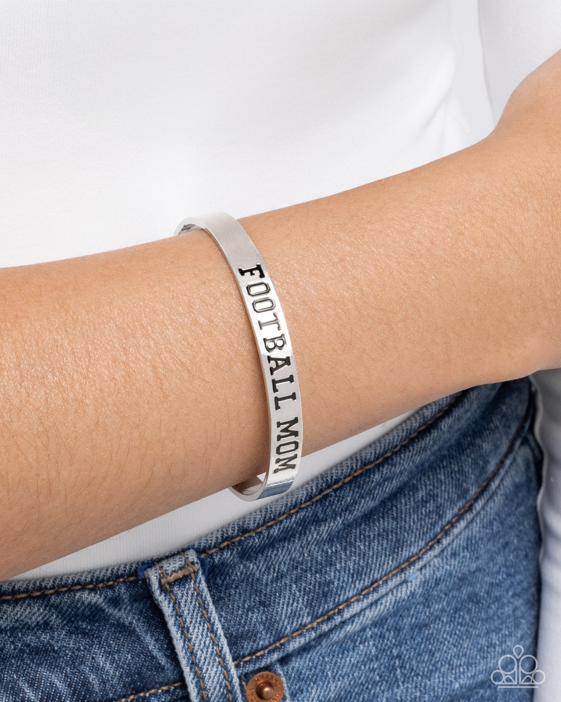 Football Mom - silver - Paparazzi bracelet