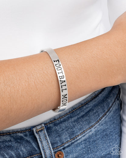 Football Mom - silver - Paparazzi bracelet