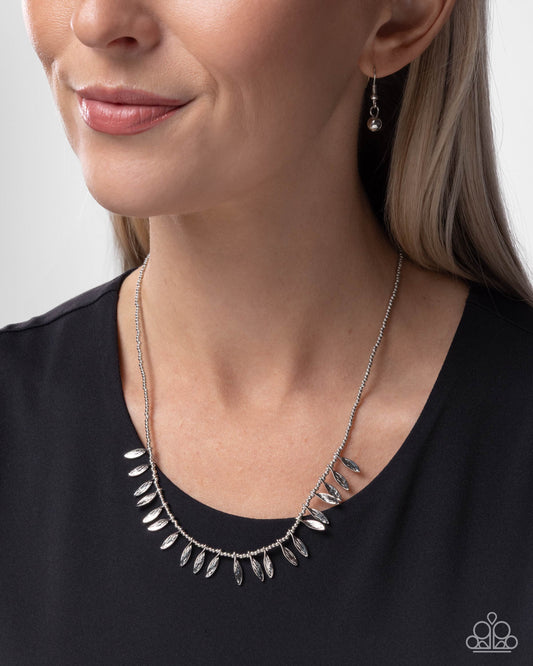 Forest Fringe - silver - Paparazzi necklace