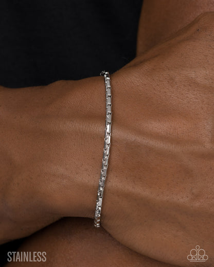 Formidably Fastened - silver - Paparazzi MENS bracelet