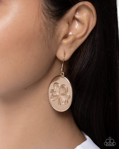 Fortunate Fair - gold - Paparazzi earrings