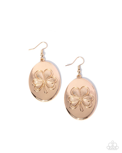 Fortunate Fair - gold - Paparazzi earrings