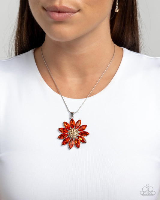 Fortunate Floral - orange - Paparazzi necklace