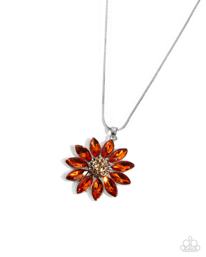 Fortunate Floral - orange - Paparazzi necklace