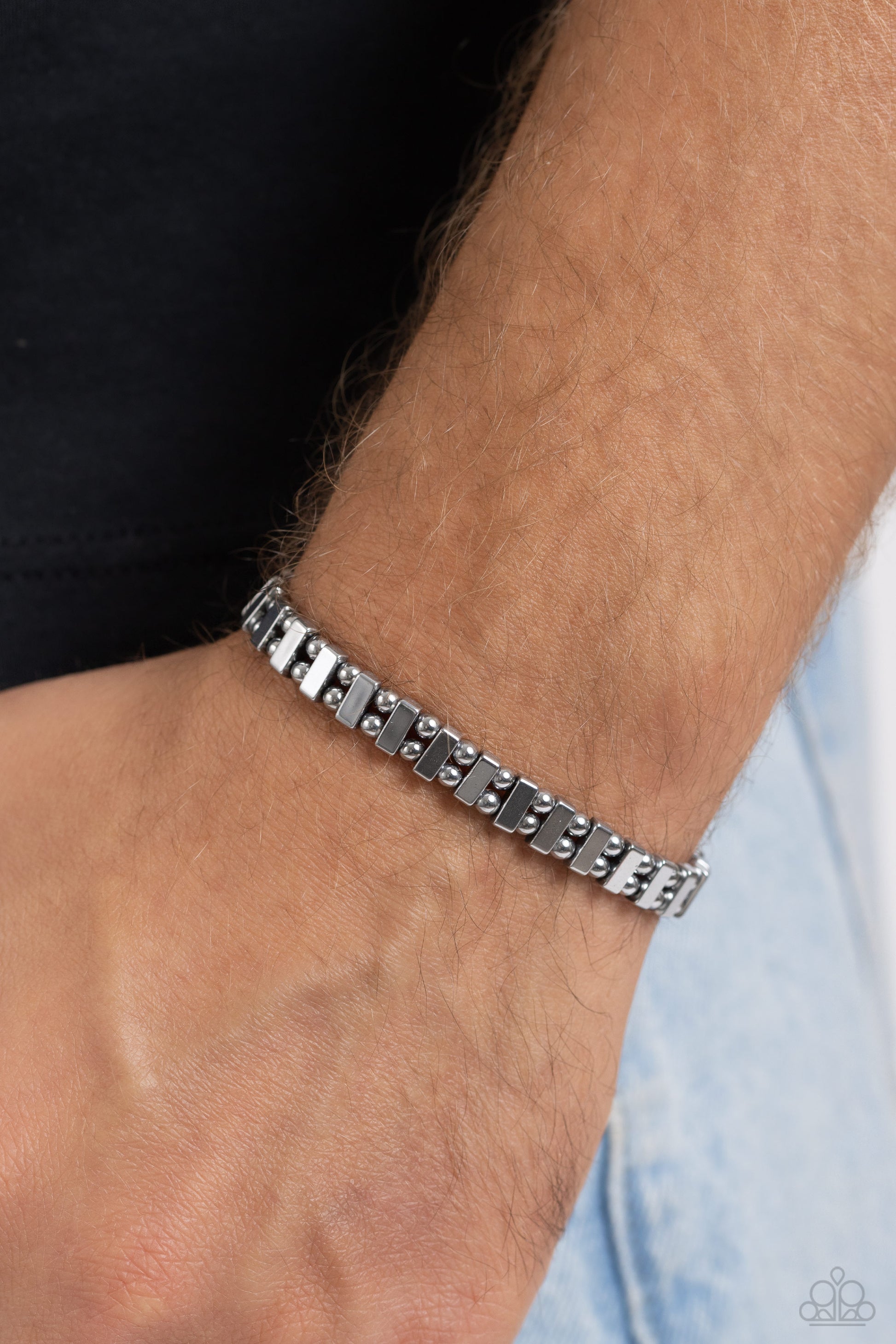 Fortune Favors The Fierce - silver - Paparazzi MENS bracelet