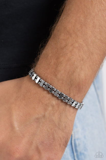 Fortune Favors The Fierce - silver - Paparazzi MENS bracelet