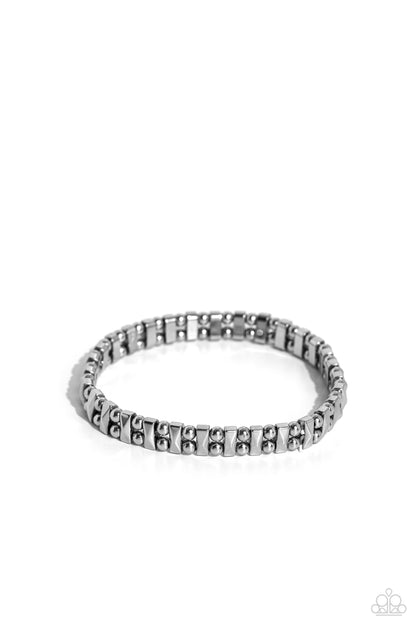 Fortune Favors The Fierce - silver - Paparazzi MENS bracelet