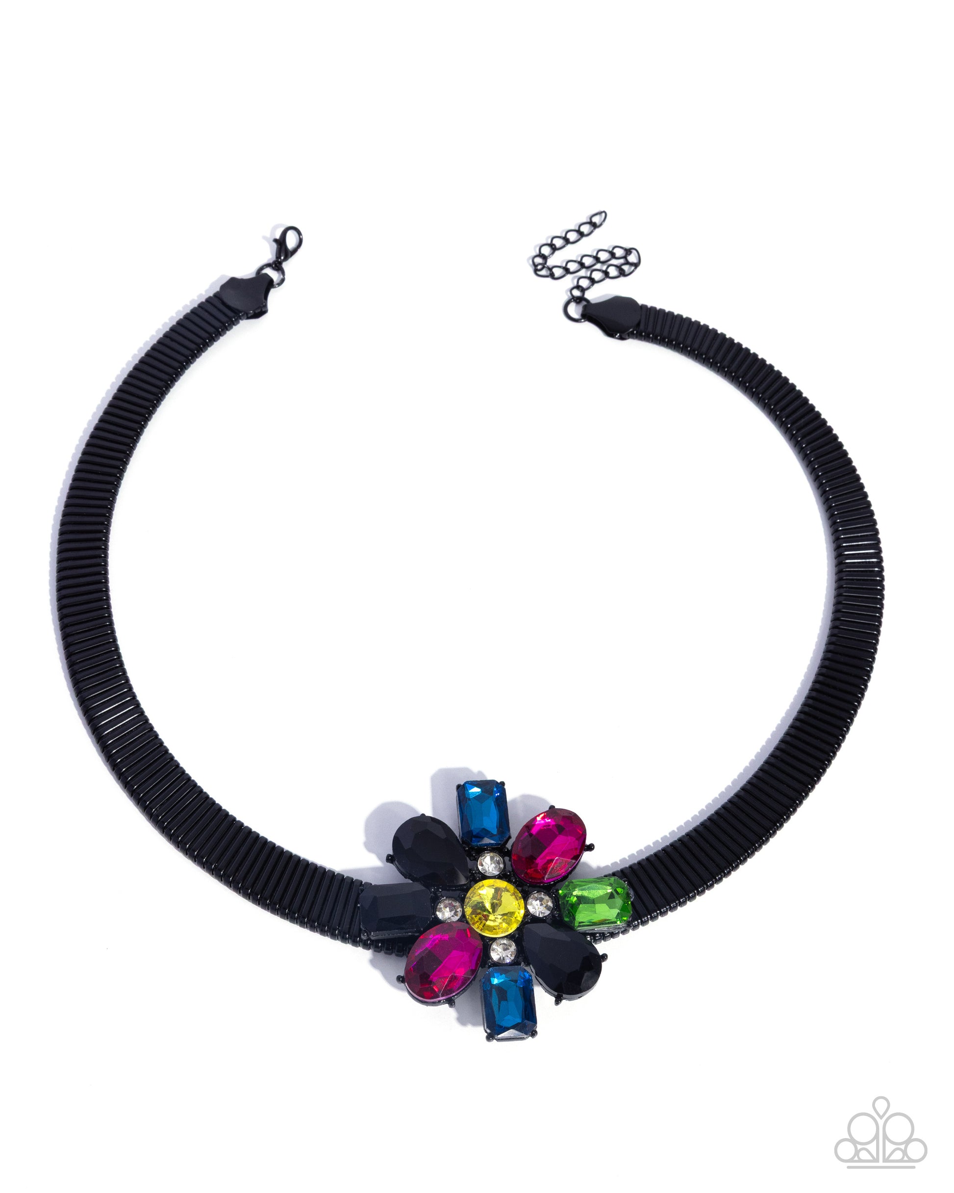Forward Florals - black - Paparazzi necklace