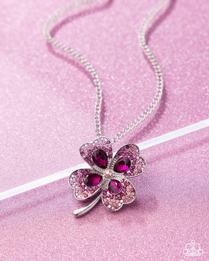 Four Leaf Fashion - pink - Paparazzi necklace