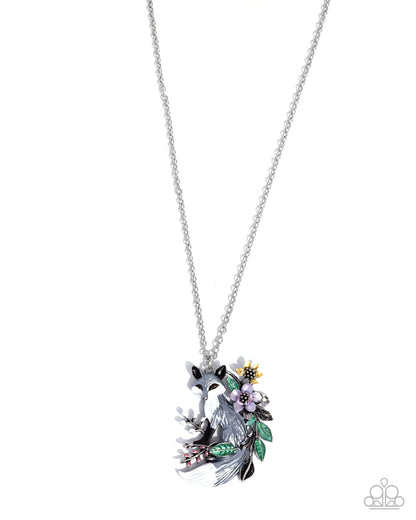 Fox Frame - multi (silver) - Paparazzi necklace