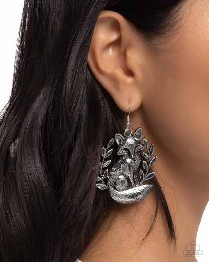 Foxy Fashion - silver - Paparazzi earrings