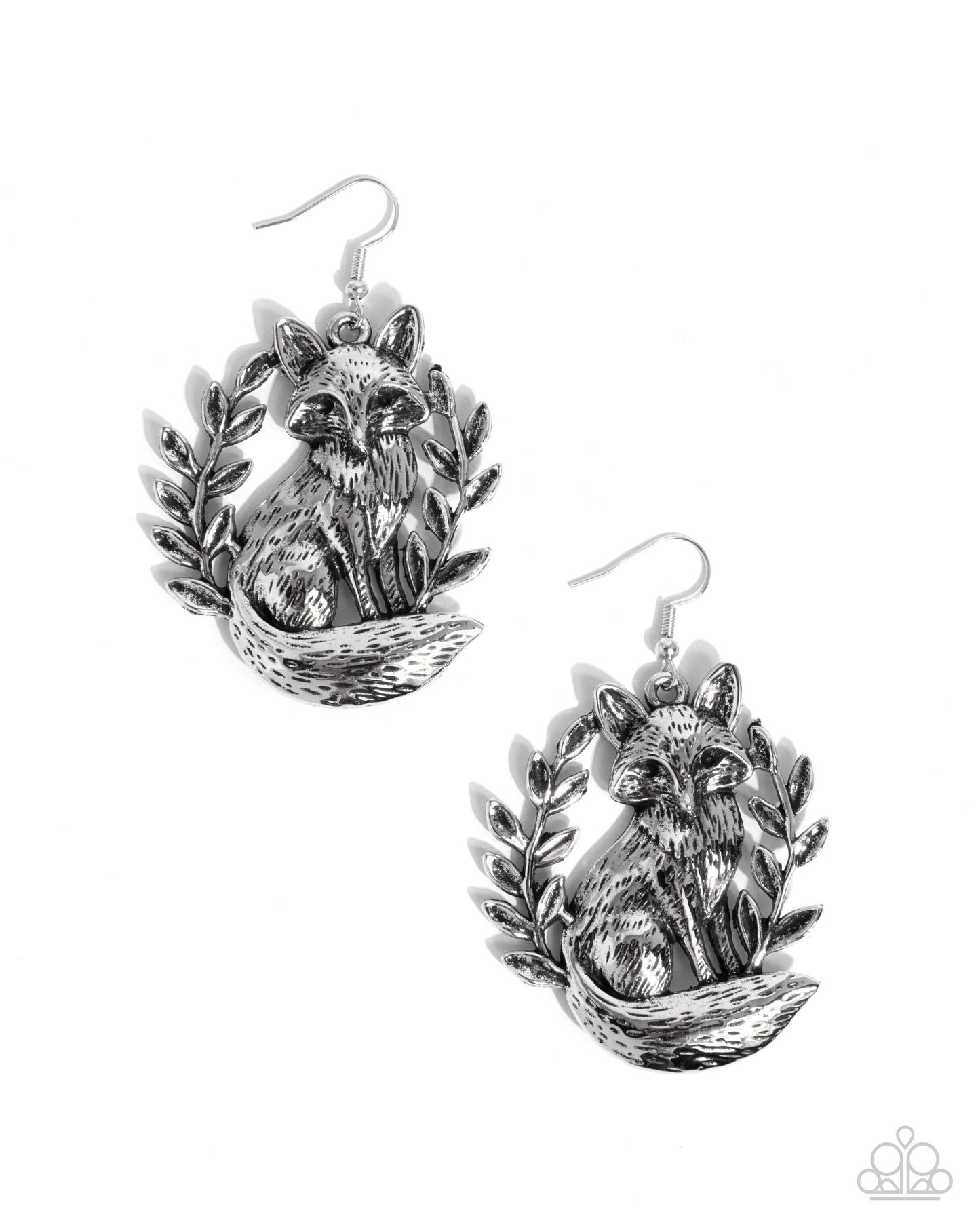 Foxy Fashion - silver - Paparazzi earrings